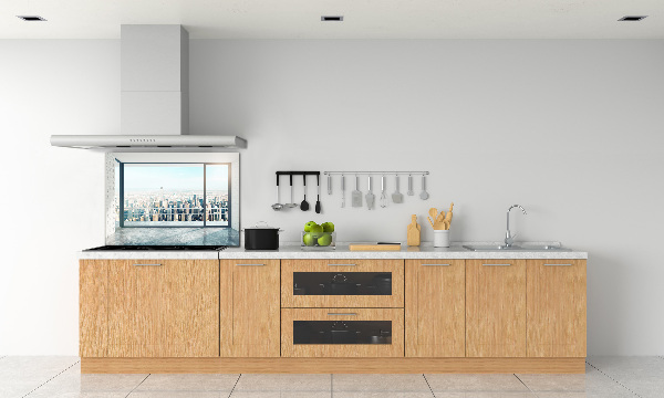 Pannello retrocucina con stampa 'Vista della città'