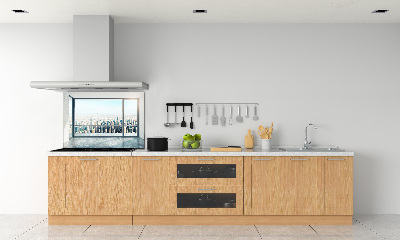 Pannello retrocucina con stampa 'Vista della città'