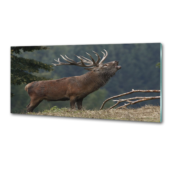 Pannello retrocucina con motivo di cervi sulla collina