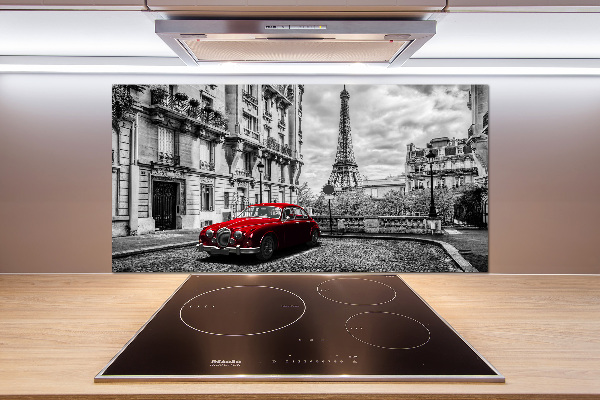 Rivestimento parete cucina con motivo Limousine rosso