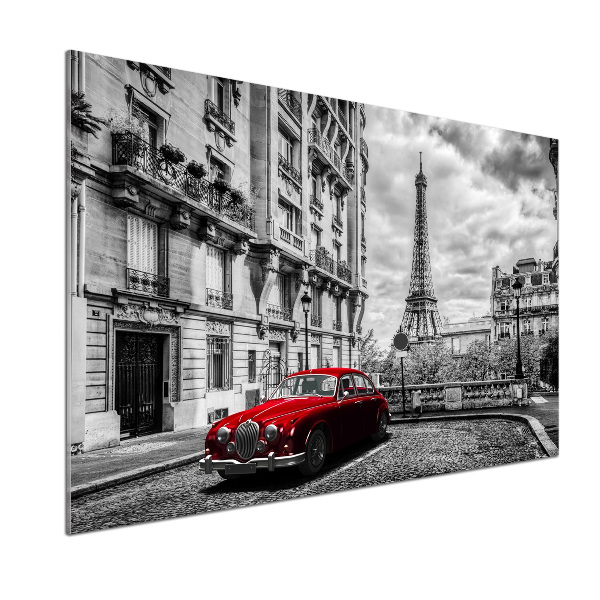 Rivestimento parete cucina con motivo Limousine rosso