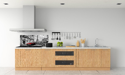 Rivestimento parete cucina con motivo Limousine rosso