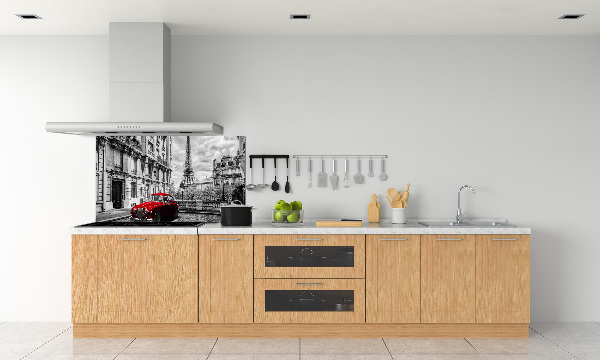 Rivestimento parete cucina con motivo Limousine rosso
