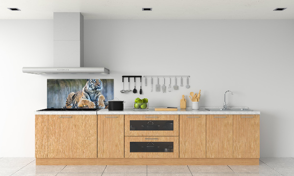 Rivestimento parete cucina con motivo a tigre