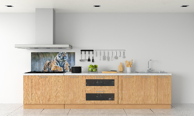 Rivestimento parete cucina con motivo a tigre