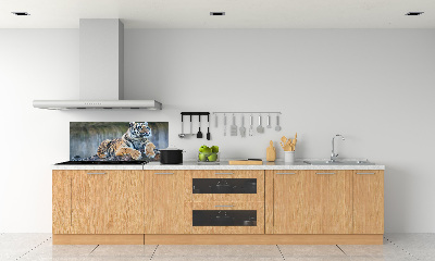 Rivestimento parete cucina con motivo a tigre