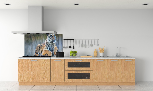 Rivestimento parete cucina con motivo a tigre