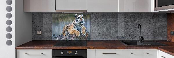 Rivestimento parete cucina con motivo a tigre