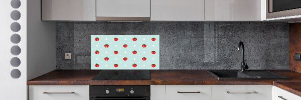 Pannello paraschizzi cucina con decorazione a icone di fragole