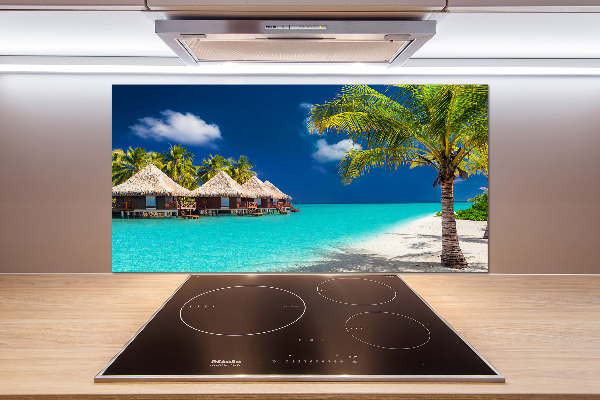 Rivestimento parete cucina in stile bungalow alle Maldive