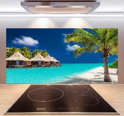 Rivestimento parete cucina in stile bungalow alle Maldive