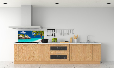 Rivestimento parete cucina in stile bungalow alle Maldive