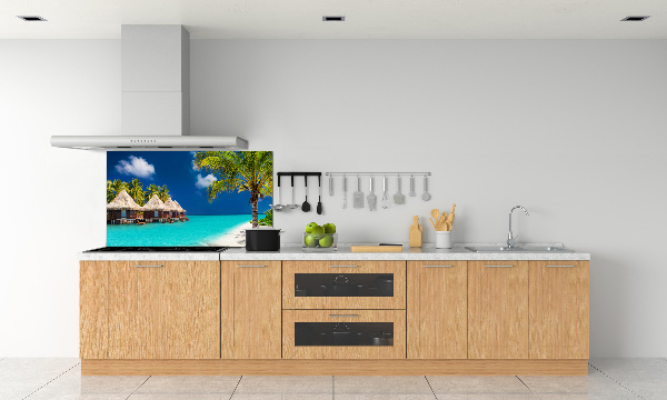 Rivestimento parete cucina in stile bungalow alle Maldive