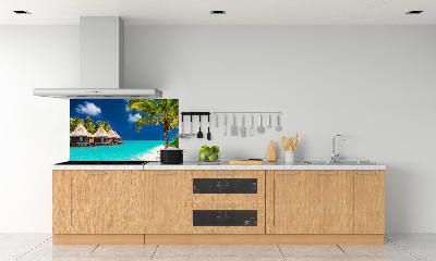 Rivestimento parete cucina in stile bungalow alle Maldive