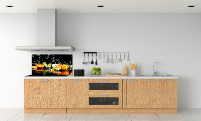 Pannello paraschizzi cucina con motivo di frutta e gocce d'acqua