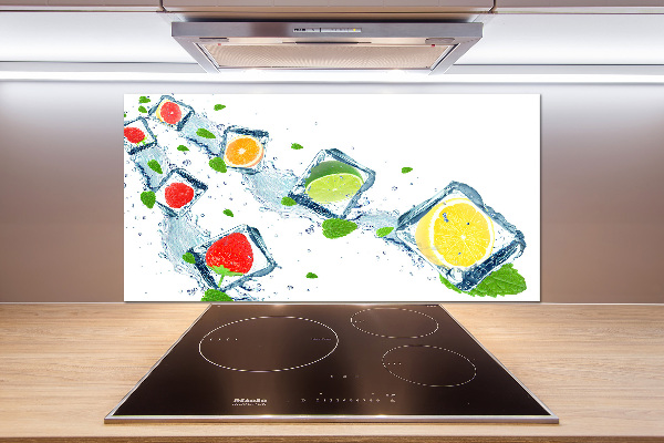 Pannello retrocucina con motivo a cubetti di frutta