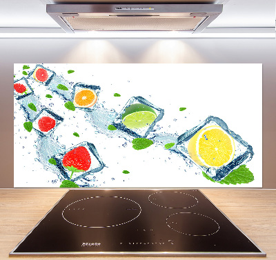 Pannello retrocucina con motivo a cubetti di frutta