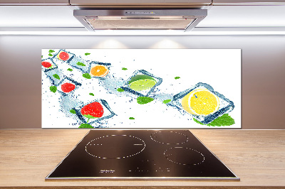 Pannello retrocucina con motivo a cubetti di frutta