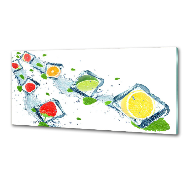 Pannello retrocucina con motivo a cubetti di frutta