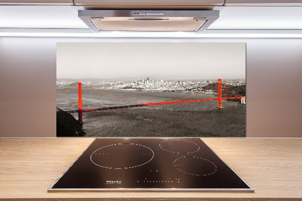 Pannello paraschizzi cucina con stampa del Ponte di San Francisco