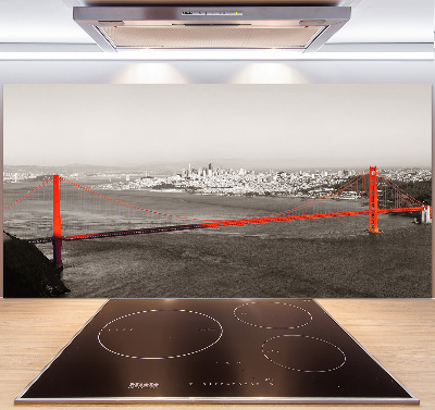 Pannello paraschizzi cucina con stampa del Ponte di San Francisco