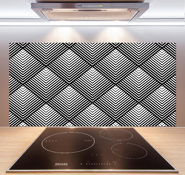 Rivestimento parete cucina con motivo geometrico