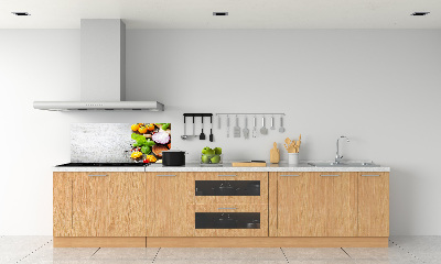 Rivestimento parete cucina con decorazione a motivo di verdure