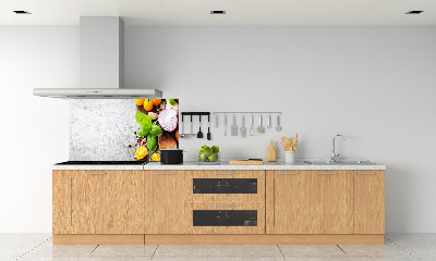 Rivestimento parete cucina con decorazione a motivo di verdure