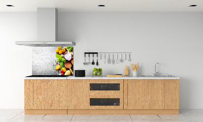 Rivestimento parete cucina con decorazione a motivo di verdure