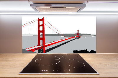 Rivestimento parete cucina con motivo Ponte di San Francisco