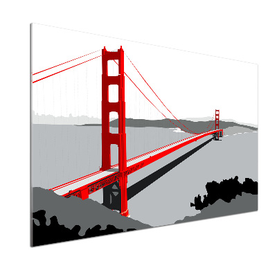 Rivestimento parete cucina con motivo Ponte di San Francisco