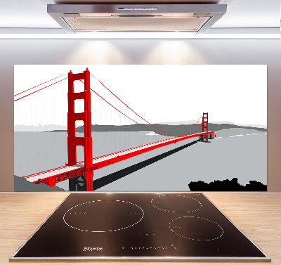 Rivestimento parete cucina con motivo Ponte di San Francisco