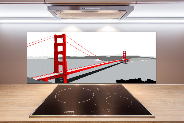 Rivestimento parete cucina con motivo Ponte di San Francisco