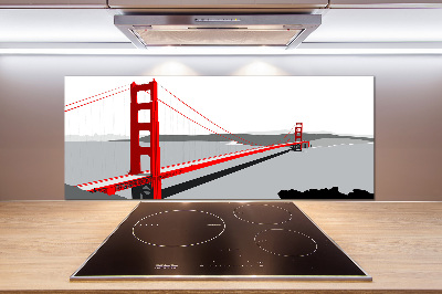 Rivestimento parete cucina con motivo Ponte di San Francisco