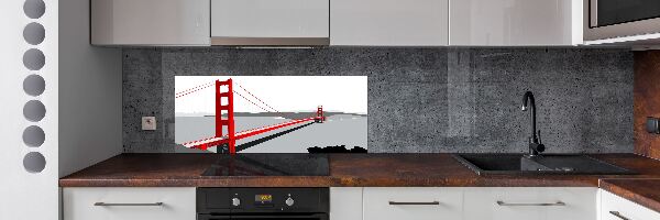 Rivestimento parete cucina con motivo Ponte di San Francisco