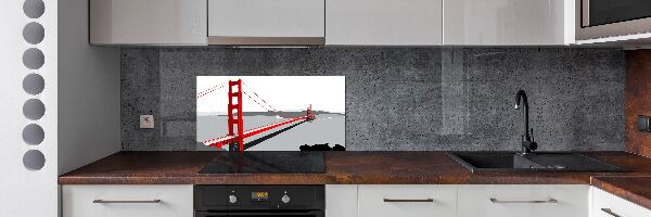Rivestimento parete cucina con motivo Ponte di San Francisco