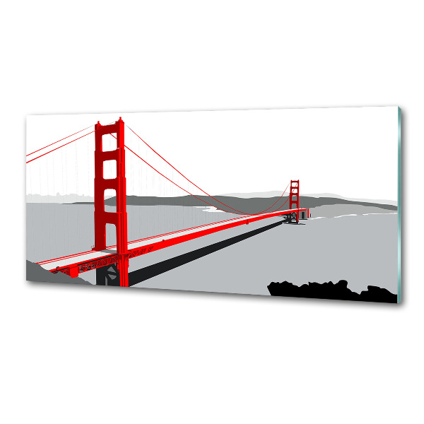 Rivestimento parete cucina con motivo Ponte di San Francisco