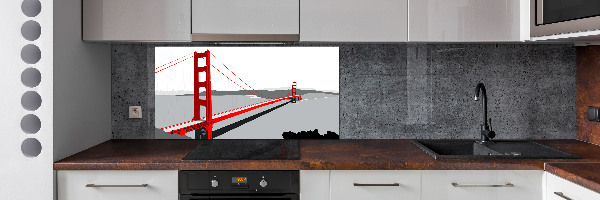 Rivestimento parete cucina con motivo Ponte di San Francisco