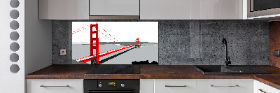 Rivestimento parete cucina con motivo Ponte di San Francisco