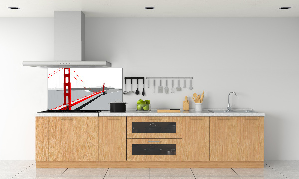 Rivestimento parete cucina con motivo Ponte di San Francisco