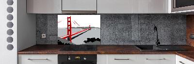 Rivestimento parete cucina con motivo Ponte di San Francisco