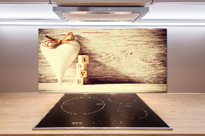 Pannello paraschizzi cucina con la scritta 