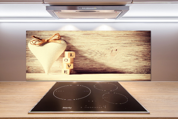 Pannello paraschizzi cucina con la scritta 