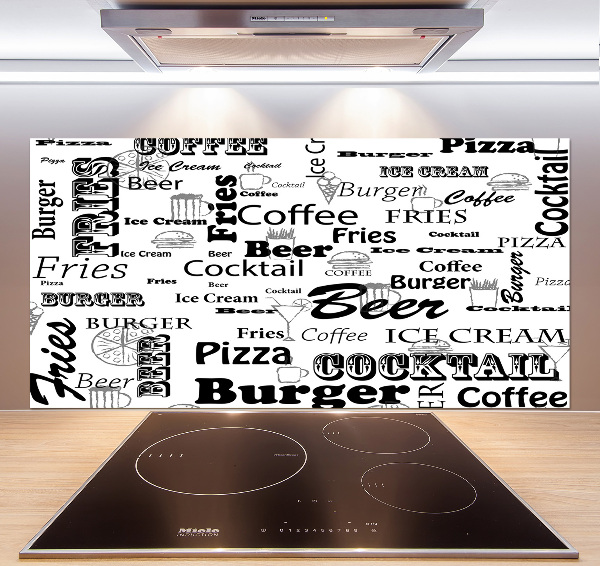 Rivestimento parete cucina menu del ristorante in formato stampabile