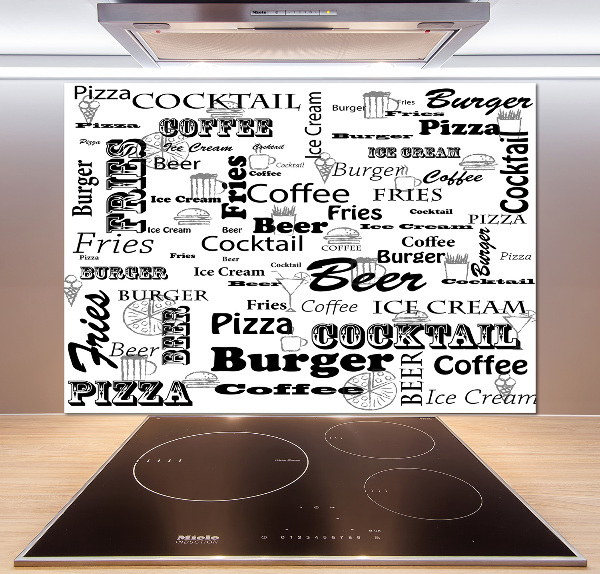 Rivestimento parete cucina menu del ristorante in formato stampabile