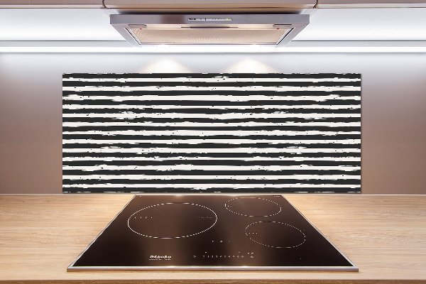 Pannello retrocucina con motivo a strisce bianche e nere