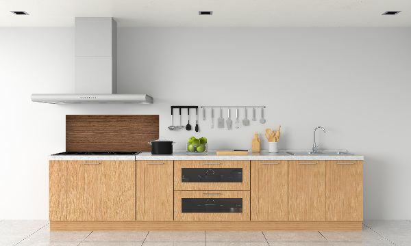 Rivestimento parete cucina con motivo effetto legno