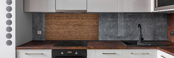 Rivestimento parete cucina con motivo effetto legno