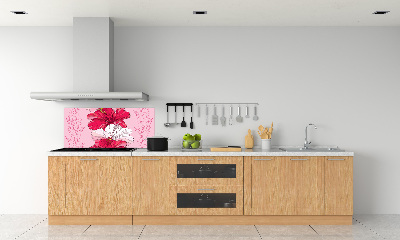 Rivestimento parete cucina con motivo a fiori hawaiani