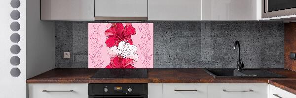 Rivestimento parete cucina con motivo a fiori hawaiani